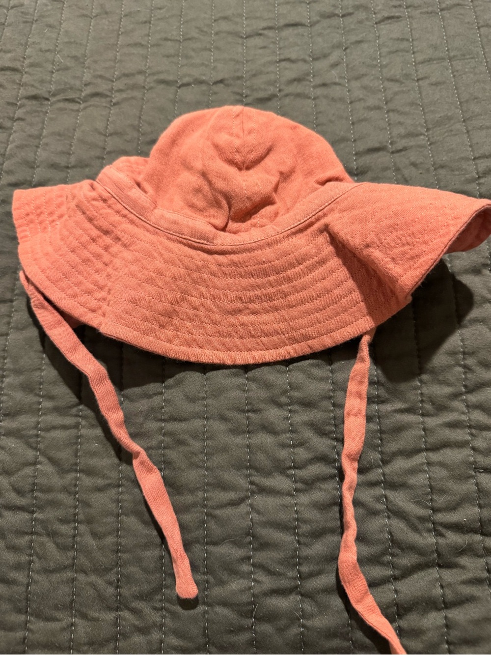 kate quinn Girls' burnt orange Pink Sun Hat with Chin Ties